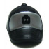 Minifigure, Headgear Cap - Short Curved Bill with Seams and Button on Top and Black Minifigure Head on Metallic Silver Pattern: {черен}