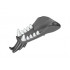 Dragon Head (Ninjago) Lower Jaw with White Teeth and Black Spines Pattern : {тъмно каменно сив}