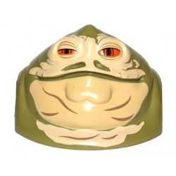 Body SW Hutt Adult - Torso and Head with Tan Face, Orange Eyes and Dark Tan Wrinkles Pattern: {маслинено зелен}