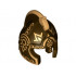 Minifigure, Headgear Helmet Castle with Cheek Protection and Comb with Gold Icons Pattern (King Theoden): {тъмно кафяв}