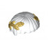 Minifigure, Hair Short, Straight Cut Fringe with Gold Laurel Wreath Pattern: {бял}
