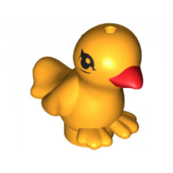 Bird, Friends / Elves with Red Beak and Black Eyes Pattern (Goldie) : {огнено жълто-оранжев}