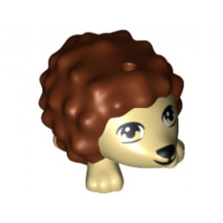 Hedgehog, Friends with Black Eyes and Nose and Reddish Brown Spines Pattern (Oscar) : {тухлено жълт}