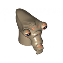 Minifigure, Head Modified SW Geonosian with Black Eyes Pattern : {пясъчно жълт}