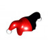 Minifigure, Headgear Jester's Cap with Black Left Side and White Pom Poms Pattern : {ярко червен}