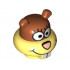 Minifigure, Head Modified Sandy Cheeks Pattern (Rust Top Portion): {студено жълт}