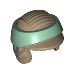 Minifigure, Headgear Helmet SW Rebel Commando with Sand Green Band Pattern : {пясъчно жълт}