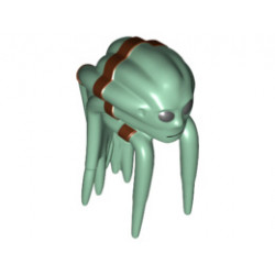 Minifigure, Head Modified SW Nautolan Pattern (Kit Fisto) : {пясъчно зелен}