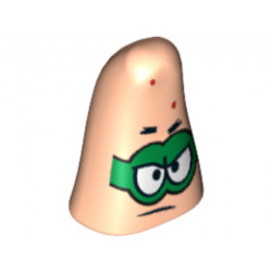 Minifigure, Head Modified Patrick with Bright Green Mask Pattern : {светло нуга}