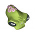 Minifigure, Head Modified Alien with 2 Fangs and Brain Tissue Pattern : {ярко жълто-зелен}