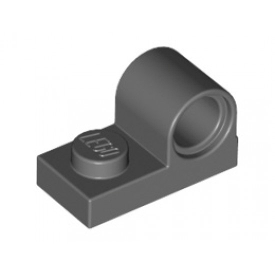 Плочка 1X2 с хоризонтален отвор Ø 4.8: {тъмно каменно сив}