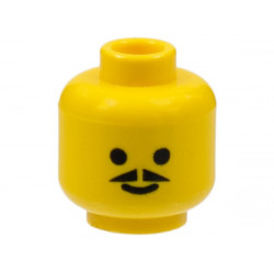 Minifigure, Head Standard Grin with Pointed Moustache Pattern: {ярко жълт}