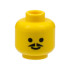 Minifigure, Head Standard Grin with Pointed Moustache Pattern: {ярко жълт}