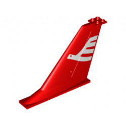 Tail 14 x 2 x 8 with White Airline Bird Pattern : {ярко червен}