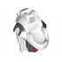 Minifigure, Head Modified Skull with Lower Jaw with Ninjago Dark Red Cracks Pattern : {бял}