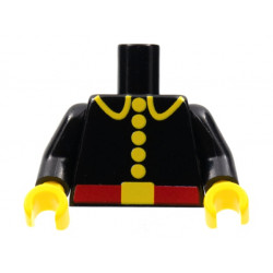 Torso Fire Uniform with Red Belt and Yellow Lapels, Buttons, and Buckle Pattern (Reissue) / Black Arms / Yellow Hands: {черен}