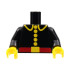 Torso Fire Uniform with Red Belt and Yellow Lapels, Buttons, and Buckle Pattern (Reissue) / Black Arms / Yellow Hands: {черен}