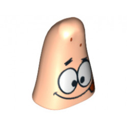 Minifigure, Head Modified Patrick with Tongue Out Pattern : {светло нуга}