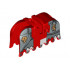 Horse Barding, Ruffled Edge with Gold Lions and Silver Plate Armor Pattern : {ярко червен}