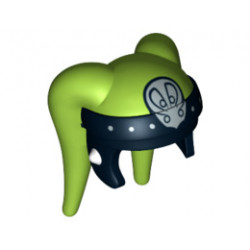 Minifigure, Headgear Headdress SW Twi'lek with Black and Flat Silver Oola Pattern : {ярко жълто-зелен}