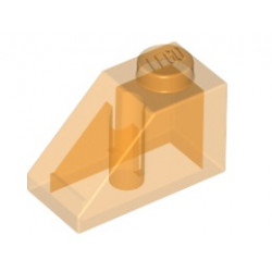Покривна плочка 1X2/45° - прозрачна : {прозрачно ярко оранжев}