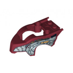 Flywheel Fairing Bird Raptor Shape with Silver Armor Plating Pattern: {нов тъмно червен}