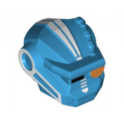 Minifigure, Head Modified Galaxy Squad Robot with Black Rectangle Right Eye, Orange Round Left Eye and White Lines Pattern: {тъмно небесносин}