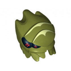 Minifigure, Head Modified Galaxy Squad Alien Buggoid with Yellowish Green Stripes and Black Eyes with Red Dots Pattern: {маслинено зелен}