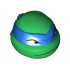 Minifigure, Head Modified Ninja Turtle with Blue Mask and Frown Pattern (Leonardo): {тъмно зелен}