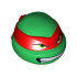Minifigure, Head Modified Ninja Turtle with Red Mask and Teeth Pattern (Raphael): {тъмно зелен}