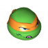 Minifigure, Head Modified Ninja Turtle with Orange Mask and Tongue Out Pattern (Michelangelo): {ярко зелен}
