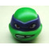 Minifigure, Head Modified Ninja Turtle with Dark Purple Mask and Missing Tooth Scowl Pattern (Donatello): {ярко зелен}