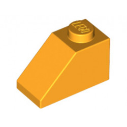 Покривна плочка 1X2/45°: {огнено жълто-оранжев}