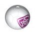 Ball, Sports Soccer with 2 Magenta Outlined Heart and Star Pattern: {бял}