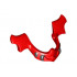 Minifigure, Visor Chin Guard Elaborate with Black Fangs Pattern: {ярко червен}