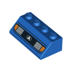 Slope 45 2 x 4 with Headlights 1 Pattern : {ярко син}