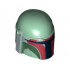 Minifigure, Headgear Helmet with Holes, SW Mandalorian with Dark Brown and Silver Pattern : {пясъчно зелен}