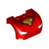 Vehicle, Mudguard 3 x 4 x 1 2/3 Curved with Front with Headlights, Thin Smile, Chin Dimple and 'PISTON CUP' Pattern : {ярко червен}