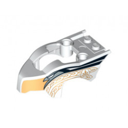 Flywheel Fairing Bird Raptor Shape with Eagle and Gold Ornament Pattern: {бял}