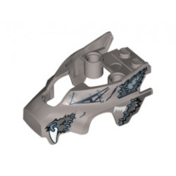 Flywheel Fairing Wolf Shape with Fangs and Black, Silver and White Pattern: {сребърно метален}