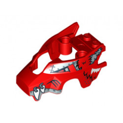 Flywheel Fairing Wolf Shape with Fangs and Silver and White Pattern (70113): {ярко червен}