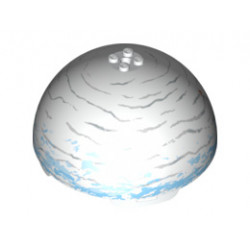 Cylinder Hemisphere 11 x 11, Studs on Top with Hoth White / Medium Blue / Light Bluish Gray Planet Pattern (75009): {бял}