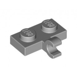 Плочка 1X2 с държач, хоризонтален : {умерено каменно сив}