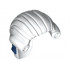 Minifigure, Hair Long Tied Back with Dark Blue Ribbon Pattern (Revolutionary Soldier): {бял}