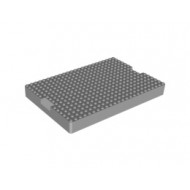 Brick, Modified 16 x 24 x 2 with 1 x 4 Indentations on Ends (Container Top): {умерено каменно сив}