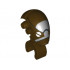 Minifigure, Head Modified Mechanical with White Eyes and White and Black Pattern (SW Commando Droid Captain): {тъмно кафяв}