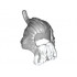 Minifigure, Hair Spiked Braid and Beard with White Braids Pattern (Oin): {умерено каменно сив}