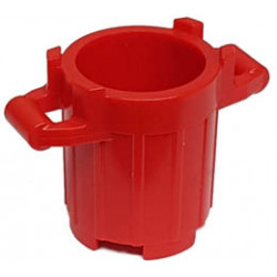 Container, Trash Can with 4 Cover Holders: {ярко червен}