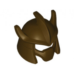 Minifigure, Headgear Helmet Trident Shaped with Face Mask: {тъмно кафяв}