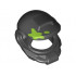 Minifigure, Headgear Helmet Elaborate with Lime Paint Spot Pattern: {черен}
